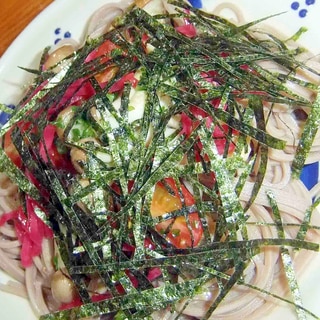 しめじトマトの蕎麦サラダ